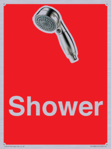 Shower Dementia Friendly Sign Red